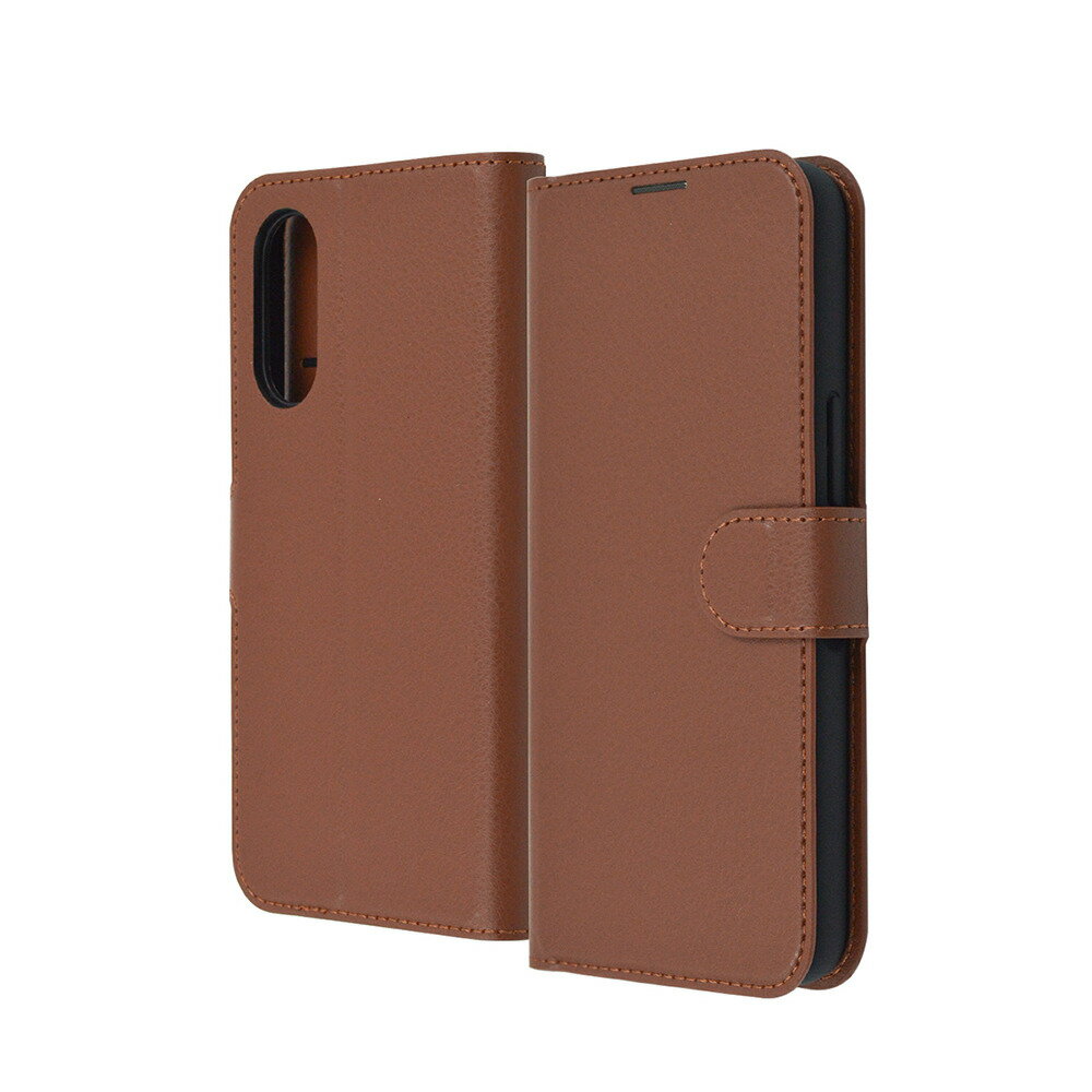 レイアウト arrows We2（F-52E）用 Like standard 耐衝撃 手帳型レザーケース シンプル マグネット（ブラウン） RT-ARW2ELC1/DK