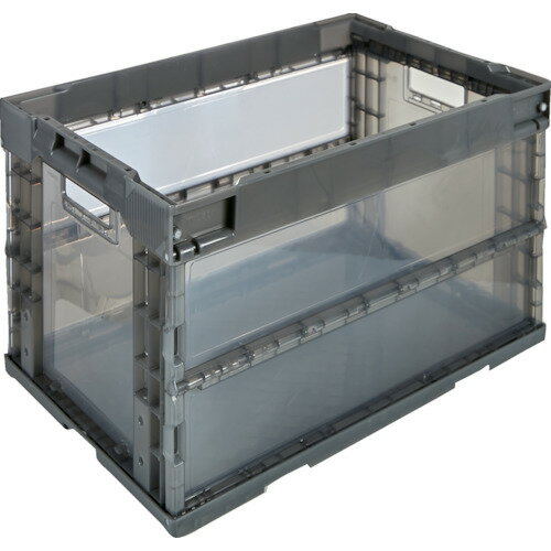 トラスコ中山 オリコン α折りたたみコンテナ 50L 透明ブラック TR-S50TMBK