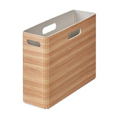 【返品種別A】□「返品種別」について詳しくはこちら□2022年09月 発売◆暮らしになじむ木目調の収納ボックス◆底面を折り込むだけで簡単に組み立てられる。真ん中のスリット同士を合わせるだけの簡単組み立て。さらに横穴にツメをひっかけることでボックスの歪みを防ぎます。◆軽くて丈夫な発泡PP素材で水に強い水に強い発泡PPを使用しているため濡れてもサッと拭き取るだけ。洗面所などの湿気の多い場所でも安心して使用できます。◆使わない時はフラットに収納使わない時は薄く畳めて隙間に収納できるので邪魔になりません。■　仕　様　■外形寸法：約103(W)×323(D)×248(H) mm折り畳み時寸法：約248(W)×16(D)×410(H) mm質量：約468g※素材の特性上、色や風合いが異なることがあります。また、反りが発生することがあります。あらかじめご了承ください。※5kg以上のものを入れて使用しないでください。※2.5kg以上のものを収納した状態で持ち運ばないでください。※金属の固まりなど、極端に重いものや、尖ったものを入れないでください。※収納物を入れた状態での取り扱いには十分ご注意ください。※過度の衝撃を与えたり、収納物を入れ過ぎると、製品が破損する原因になりますので、ご注意ください。また、破損した場合は破片などでケガをするおそれがあります。※摩擦により、多少色落ちする場合がありますので、ご注意ください。※お手入れの際は、水を含ませ固く絞った布で拭いてください。※直接日光の当たる場所や、高温・多湿の場所での使用または保管はしないでください。[KW4033NA]OAサプライ/OA機器＞オフィス事務用品・文房具＞バインダー・ファイリング用品＞ボックス型収納