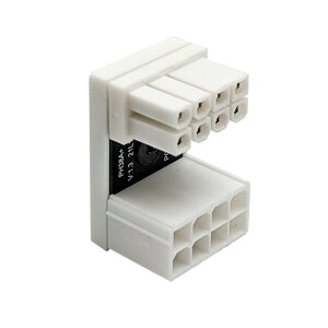 エアリア 世田谷電器 ビデオカード8ピン電源用 方向Uターン型アダプタ 上北沢&下北沢(ホワイト) AR-VGA8PUD-WH