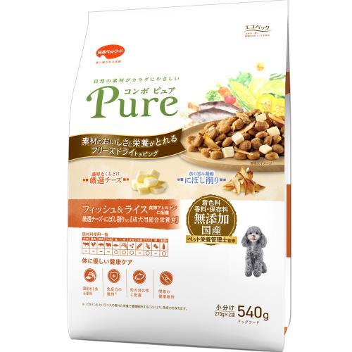 日本ペットフード コンボピュアドッグフィッシュ＆ライス540g×12