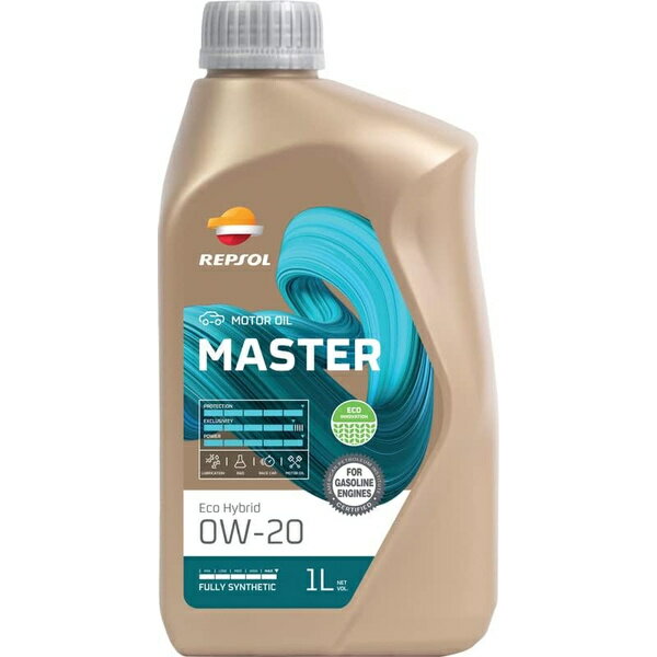 レプソル 4輪用モーターオイル　マスター・ECOハイブリッド 0W-20（1L）（全合成油、API SP、ILSAC GF-..
