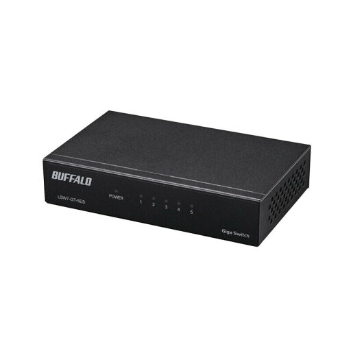 バッファロー|BUFFALO Giga対応 5ポート スイッチングハブ 電源外付け 金属筐体 マグネット LSW7-GT-5ES/BK バッファロー|BUFFALO Giga対応 5ポート スイッチングハブ 電源外付け 金属筐体 マグネット LSW7-GT-5ES/BK
