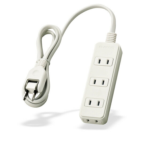 エレコム ほこりシャッター付き2ピン式スイングプラグ電源タップ　4個口　1.0m（ホワイト） T-ST02-224..