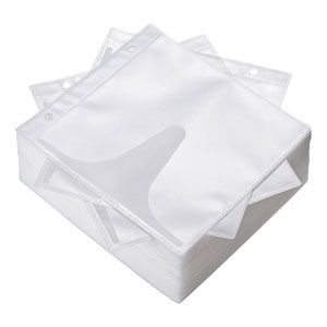 サンワサプライ DVD・CD不織布ケース（リング穴付き・100枚入り・ホワイト） FCD-FR100WN