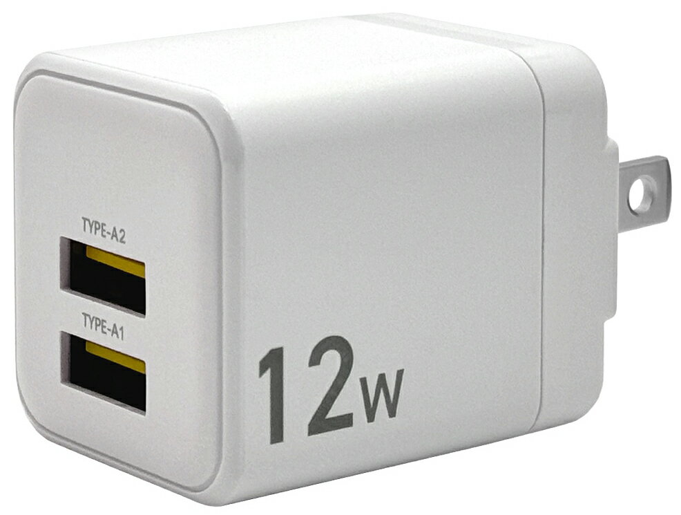 ラスタバナナ USB Type-A 2ポート 計2.4A AC充電器（ホワイト） RAC2A2A05WH