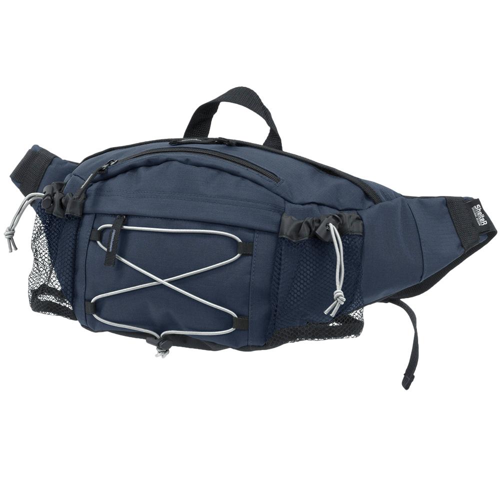 ShelteR(シェルター) SHELTER カラーゴム 3way ヒップバッグ（ネイビーxシルバー） BF024708-1A-2B