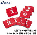 3283A027-600-0916 アシックス 大型スタート表示板セット(カラー:600(レッド) 番号:9番から16番)