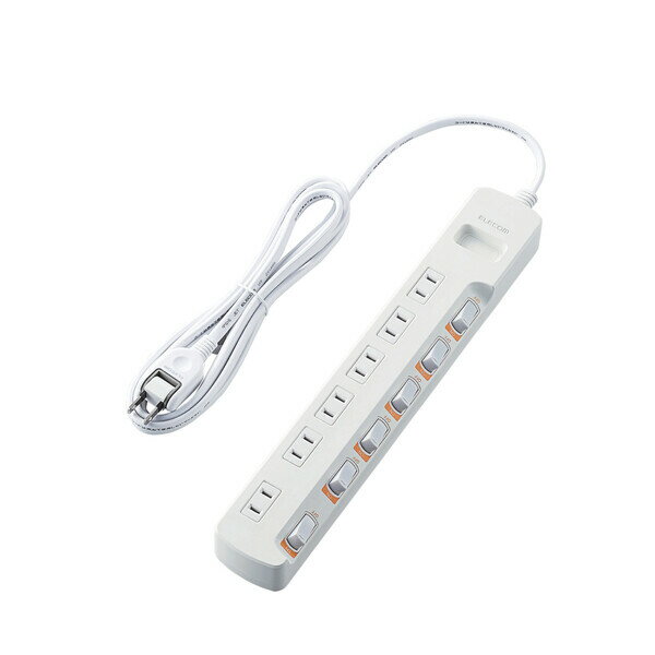 エレコム 無点灯個別スイッチ付 雷ガードタップ 2ピン・6個口・2.5m（ホワイト） T-K5B-2625WH [TK5B26..