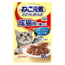 ねこ元気 成猫用（1歳から）まぐろ入りかつお 60g ユニ・チャーム ネコゲンPセイネコMカツオ60G