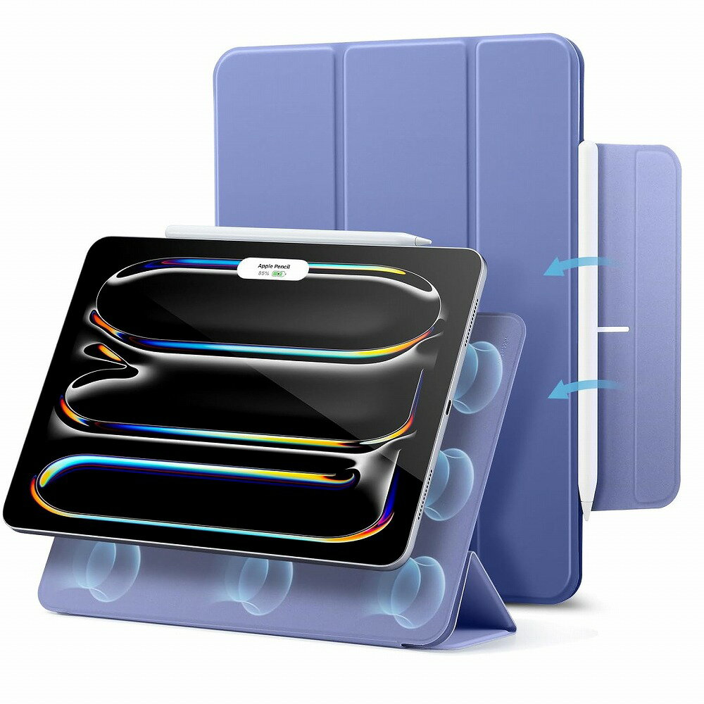 ESR iPad Pro 11インチ M4（2024）用 三つ折りスタンドケース Rebound Magnetic Lavender（ラベンダー） ESR535