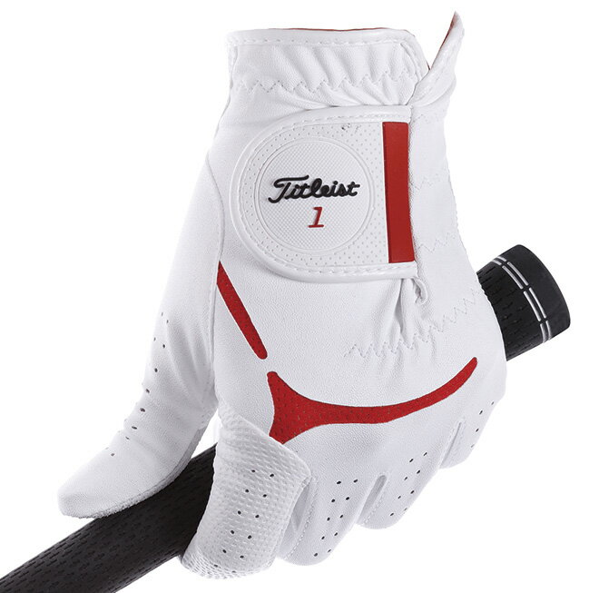 TG39WTRD-24 タイトリスト タイトリスト・スーパーグリップ・グローブ 左手用（ホワイト×レッド・24cm） Titleist