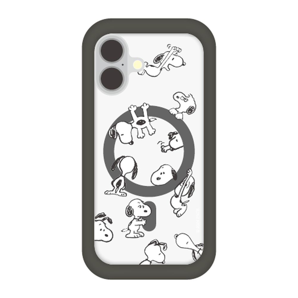 グルマンディーズ iPhone 16用 MagSafe対応プランプフレームケース ピーナッツ（スヌーピー） gourmandise SNGG-89A