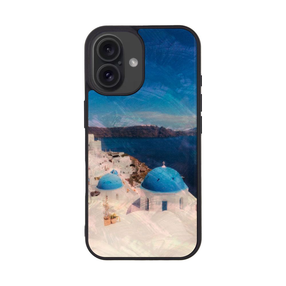 乐天商城 - ikins（アイキンス） iPhone 16用 天然貝ケース（サントリーニ島） I27123I16