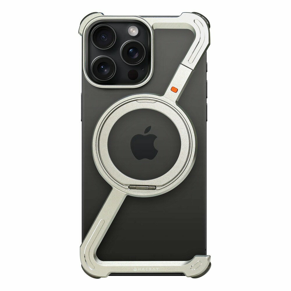 Rakuten - HACRAY（ハクライ） iPhone 16 Pro Max用 360 RingStandバンパー（アルミ・シルバー） HR27183I16PM
