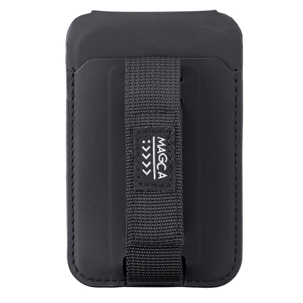 ナカバヤシ マグネット式 カード型iPhoneスタンド MAGCA＜マグカ＞ with ハンドベルト（ブラック） SMA-H011BK