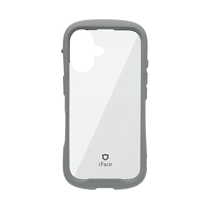 Hamee iPhone 16用 強化ガラスクリアケース iFace Reflection（グレー） 41-979624