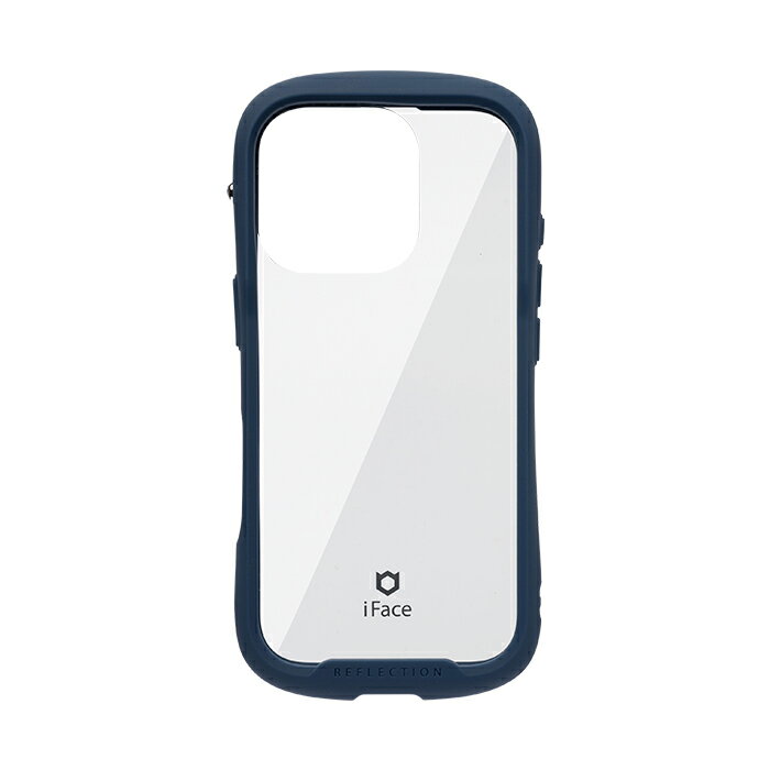 Hamee iPhone 16 Pro用 強化ガラスクリアケース iFace Reflection（ネイビー） 41-...