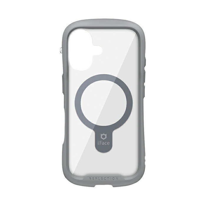 Hamee iPhone 16用 MagSynq強化ガラスクリアケース iFace Reflection（グレー） 41-980026