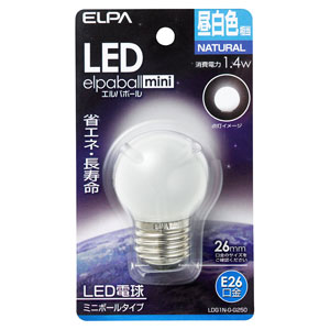 ELPA LED電球 ミニボール電球形 60lm(昼白色相当) LDG1N-G-G250 elpaballmini [LDG1NGG250]