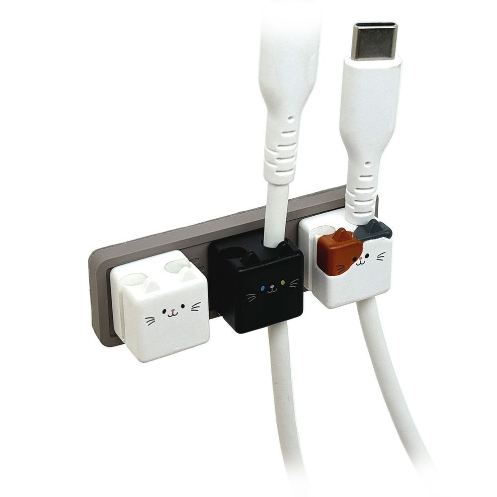 ラスタバナナ おかたづけマグネットケーブルホルダー モバにゃー（もちち/ごま/ミッケ） RMCH01MGM
