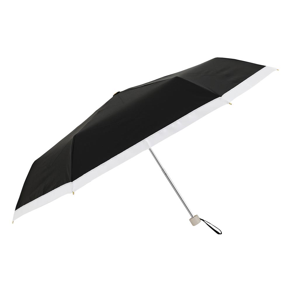 LINEDROPS(ラインドロップス) レディース 晴雨兼用 折りたたみ傘（グログランリボンBK・サイズ：50cm） LDPMINI-1A-2J [LDPMINI1A2J]