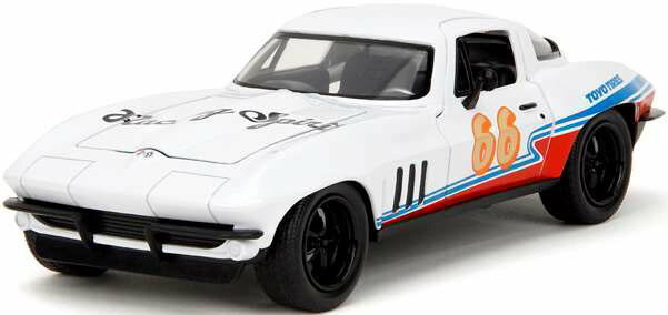 Jada Toys 1/24 1966 シェビー コルベット #66 ホワイト【JADA35205】 ミニカー
