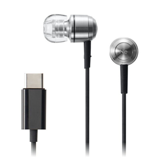 ラディウス USB Type-C接続 マイク＆コントローラー搭載　ハイレゾ対応ダイナミック密閉型カナルイヤホン(シルバー) HP-Q50CS radius