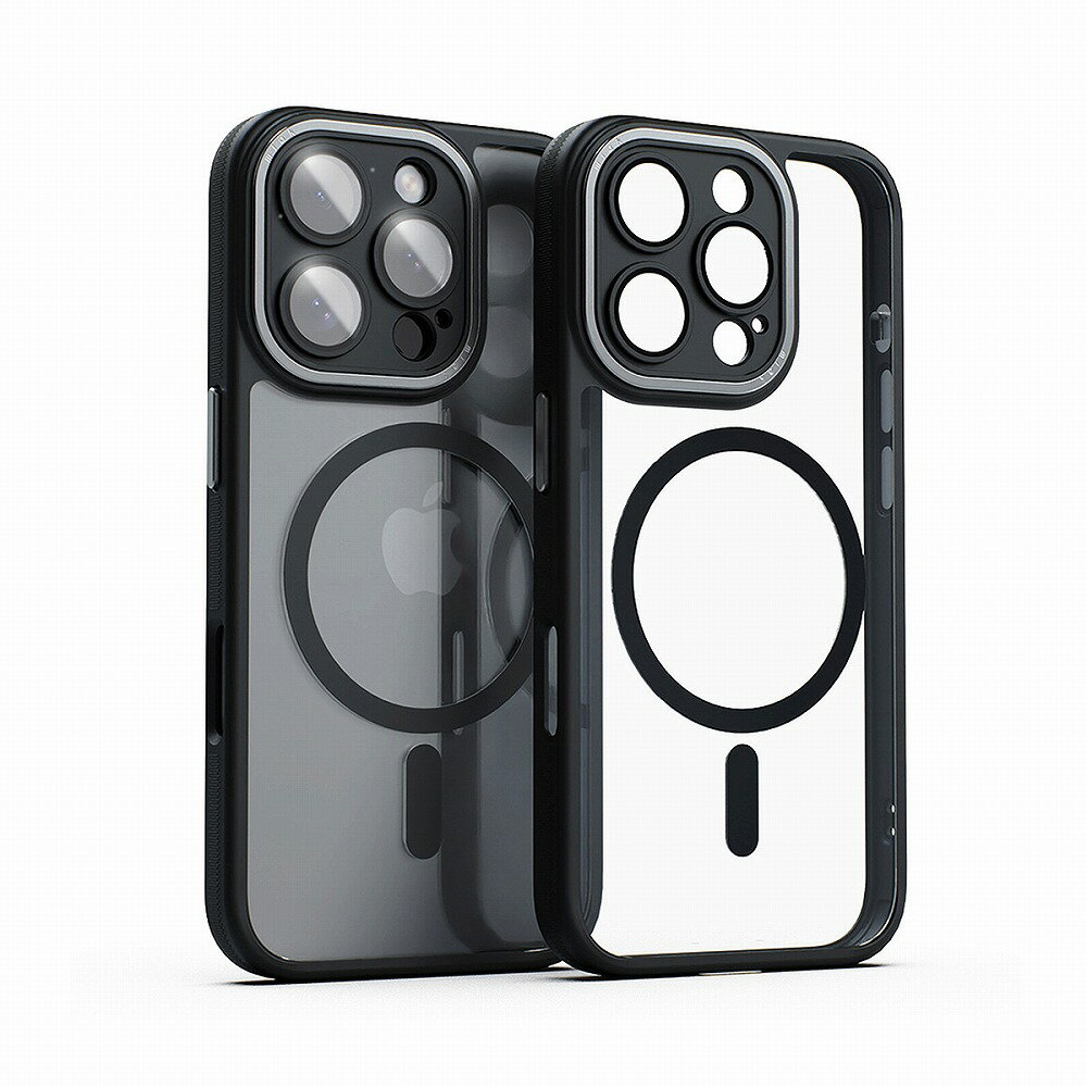 miak iPhone 16 Pro用 レンズガード一体型MagSafe対応クリアケース（ブラック） MA27194I16PR