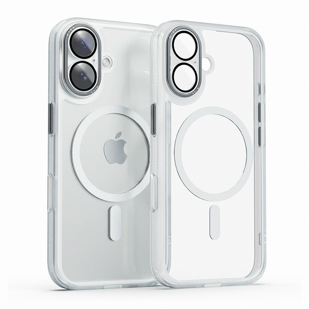 miak iPhone 16 Plus用 レンズガード一体型MagSafe対応クリアケース（スモーキークリア） MA27201I16PL