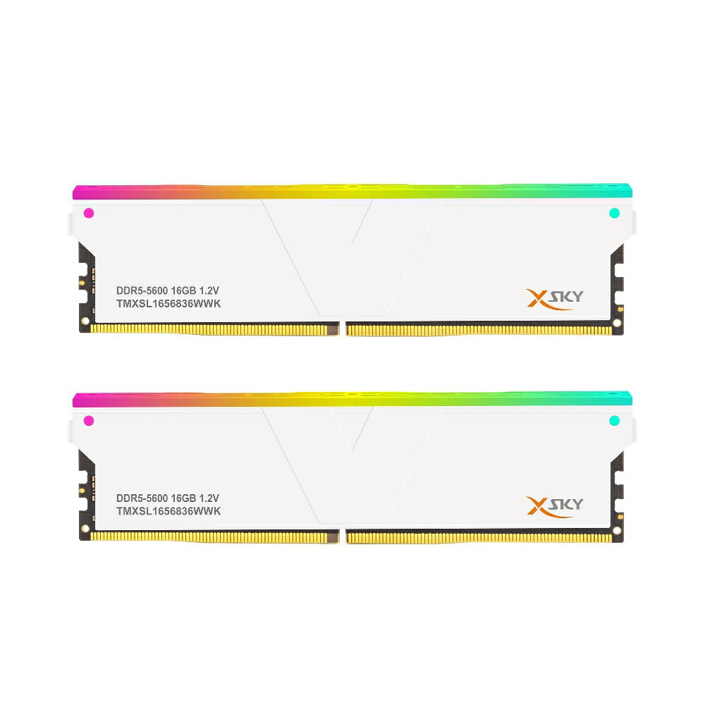 V-Color XSky RGB Series PC5-44800 / DDR5 5600 Mhz メモリモジュール 16GB × 2枚組(White) TMXSL1656836WWK