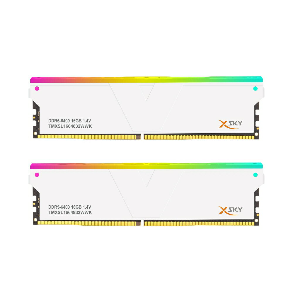 V-Color XSky RGB Series PC5-51200 / DDR5 6400 Mhz メモリモジュール 16GB × 2枚組（White） TMXSL1664832WWK