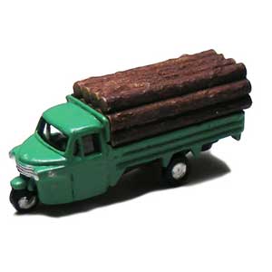 ［鉄道模型］津川洋行 (N) NC-122 オート三輪 積載仕様 木材(グリーン)