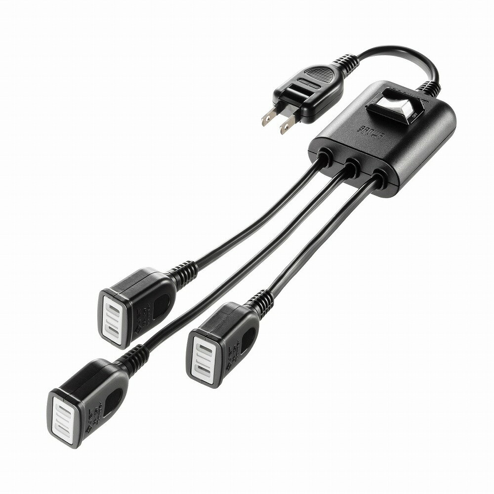 Rakuten - サンワサプライ 一括集中スイッチ付き電源延長コード（2P・3分岐・3個口・ブラック） TAP-EX3SWBK [TAPEX3SWBK]