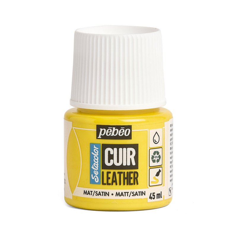 ペベオ セタカラーレザー(革用) マット色 45ml NO.02 ビビットイエロー 295602 pebeo VIVID YELLOW