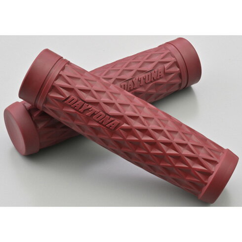 デイトナ GRIPPY GRIP GG-D-GRID オックスブラッドレッド（全長127mm / Φ25.4ハンドル用 / エンド非貫通） 47897 DAYTONA