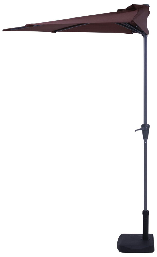 不二貿易 半円パラソル（ブラウン） 37855