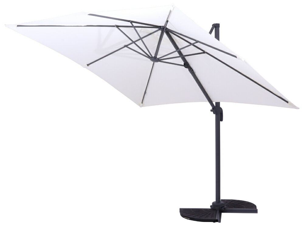 不二貿易 ハンギングパラソル 90段調整（アイボリー） 38163