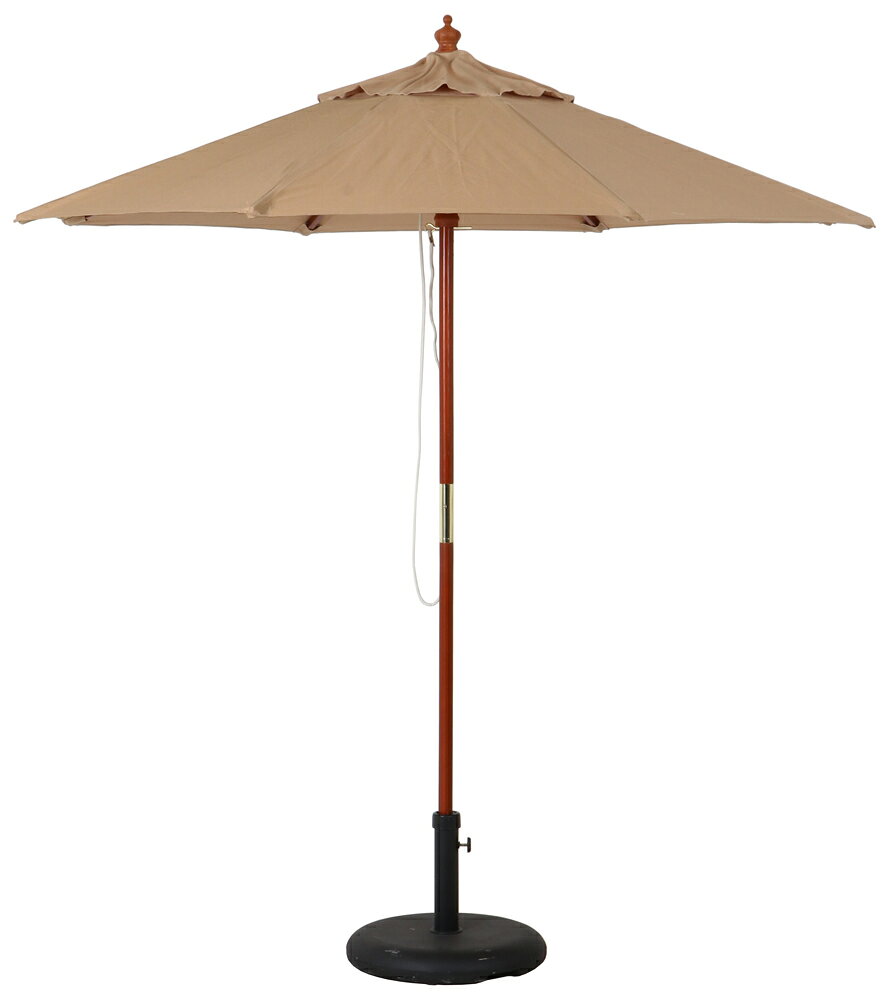 不二貿易 木製パラソル 210cm（アイボリー） 60157