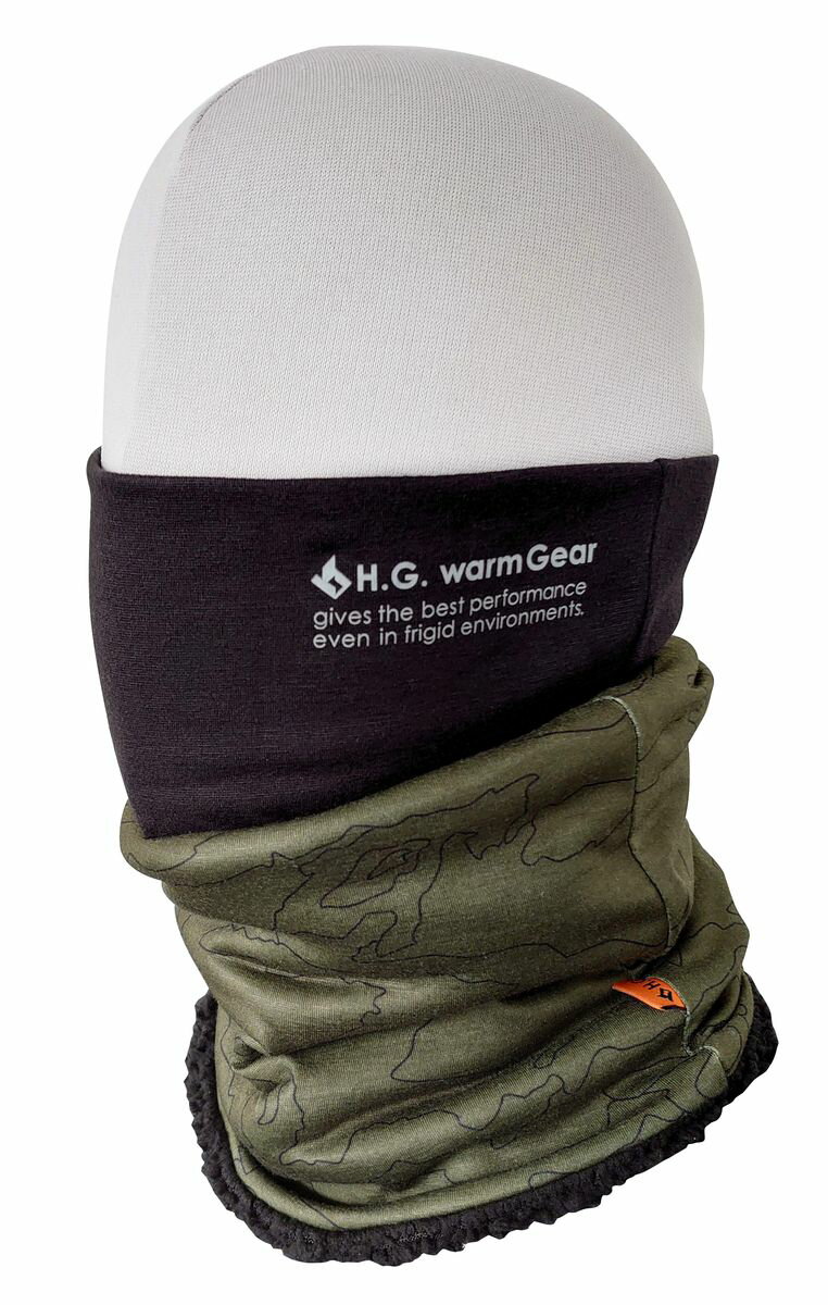 喜多 フェイスガード付きネックウォーマー(裏ボア) グリーン フリーサイズ No8670-GRN-F KITA