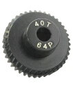 TOPLINE(トップライン) 7075ハードコートピニオンギヤ ブラック 64ピッチ40T(1個入)【IP-6440B】 ラジコンパーツ