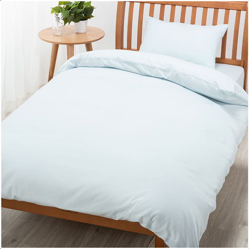 西川(nishikawa) ボーテ 掛けふとんカバー 綿サテンクイーンロング（210×210cm・ブルー） PI33180027-8..