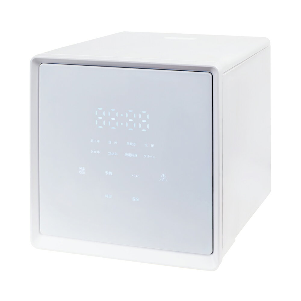 炊飯器　4合 NEJS-072CM-W YAMAZEN マイコン炊飯ジャー（4合炊き）　ホワイト キューブ型マイコンジャー炊飯器 [NEJS072CMW]のサムネイル