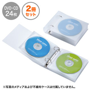 サンワサプライ CD・DVDリング式ファイルケース（24枚収納・クリア） FCD-RG24CLN