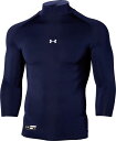 1358644-410-SM アンダーアーマー ヒートギアアーマー 3/4スリーブ モックネック(ミッドナイトネイビー・サイズ:SM) UNDER ARMOUR...