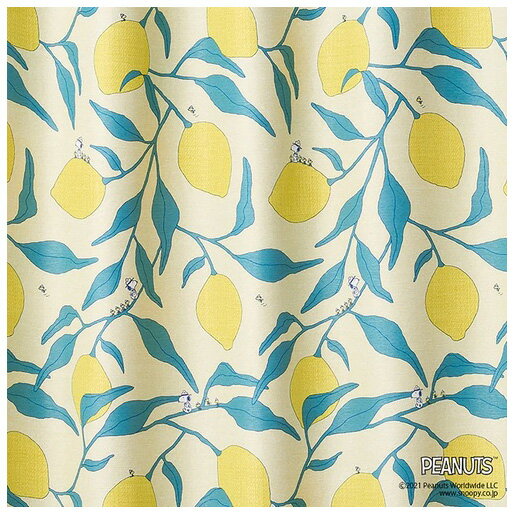 スミノエ(SUMINOE) Camp lemon/キャンプレモン 遮光2級カーテン 1枚入り （幅100×高さ178cm・イエロー） P1040-100-178 PEANUTS ドレープカーテン（323-75514） [P1040100178]