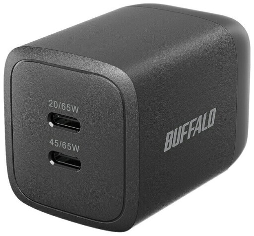 バッファロー PD65W対応 AC充電器 C×2ポート (ブラック) BSACPD6500C2BK バッファロー PD65W対応 AC充電器 C×2ポート (ブラック) BSACPD6500C2BK