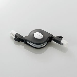 エレコム フラットLANケーブル CAT6 爪折れ防止 巻取 1.5m（ブラック） LD-MCTGT