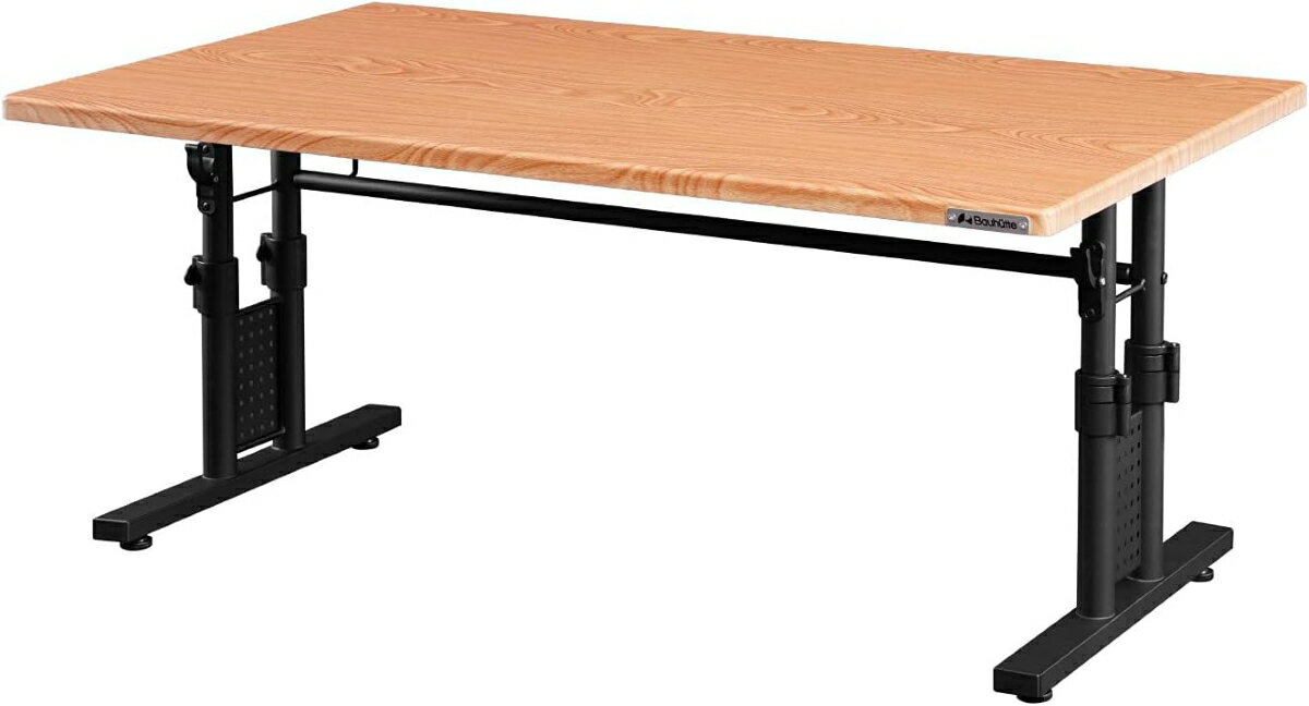 バウヒュッテ 昇降式ローデスク（幅100×奥行60cm）ウッド BHD-1000L-WD Bauhutte　ゲーミングデスク　..