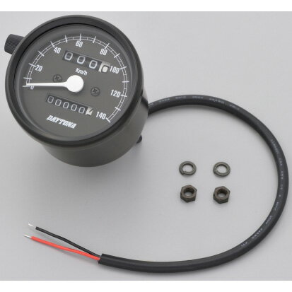 デイトナ 機械式スピードメーター Φ6 140km/h ホワイトLED照明 15621 DAYTONA
